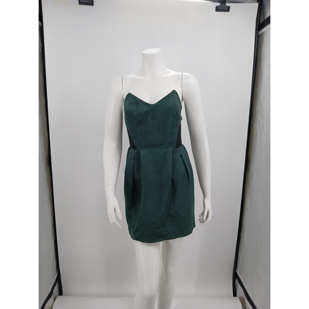 Elizabeth And James Womens Green Strapless Dress Size 4 Cocktail Evening